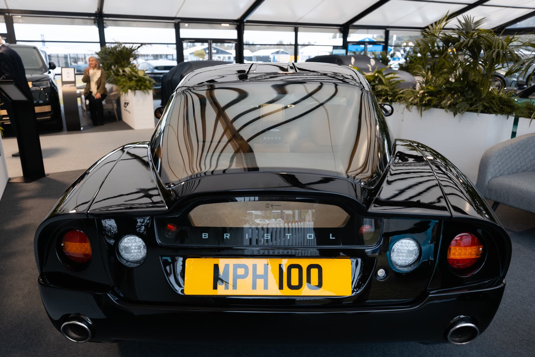 Rear view of the black Bristol Fighter